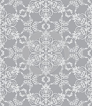 Snowflakes on silver background