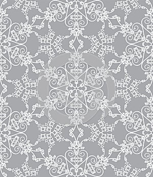 Snowflakes on silver background