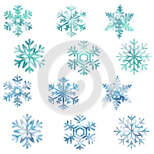 Snowflakes, snow, new year, christmas, cold, pattern, set