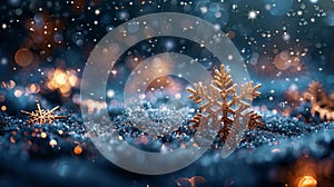winter wonderland, snowflakes and stars sparkle on the christmas card, bringing a magical and wondrous touch to the photo