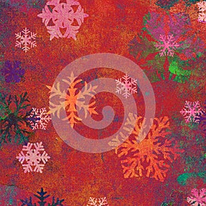 Snowflakes on textured background