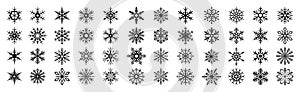 snowflakes thin line icon set such as pack of simple snowflake