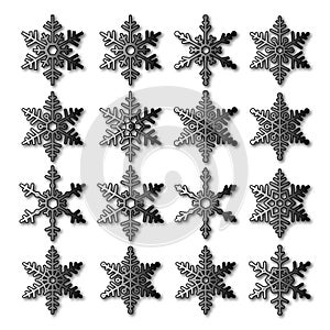 Snowflakes vector collections on white background