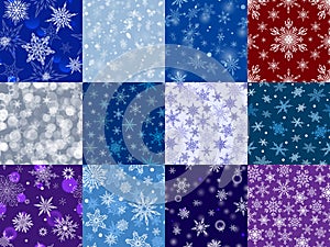 Snowflakes vector icons frozen frost star Christmas decoration snow winter flakes elements Xmas holiday design
