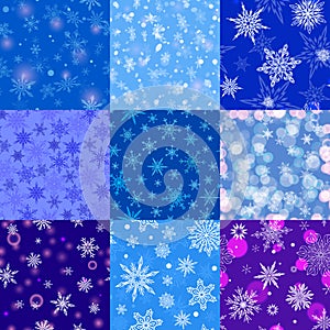 Snowflakes vector icons frozen frost star Christmas decoration snow winter flakes elemets Xmas holiday design