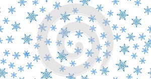 Snowflakes vector seamless pattern. Ornament can be used for gift wrapping paper, pattern fills, web page background