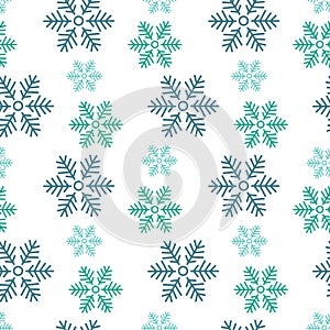 Snowflakes.Vector seamless pattern Winter background. Merry Christmas holiday