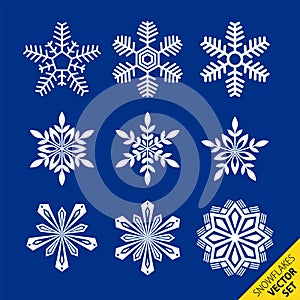 Snowflakes vector set