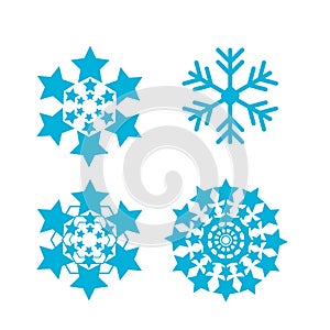 Snowflakes vector set. snow flake icon