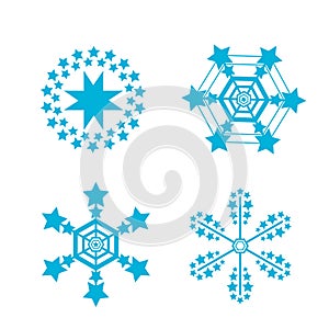Snowflakes vector set. snow flake icon