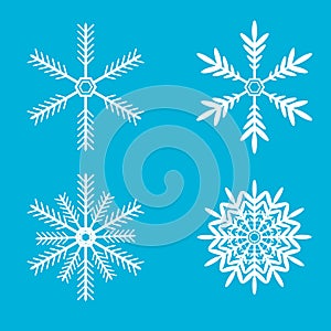 Snowflakes vector set. snow flake icon