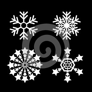 Snowflakes vector set. white snow flake icon set