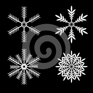 Snowflakes vector set. white snow flake icon set