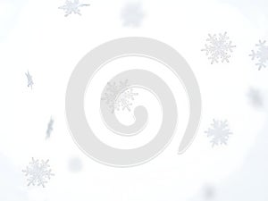 Snowflakes, winter elements isolated on white background