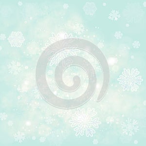 Snowflakes, winter frosty snow background