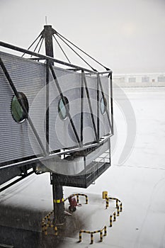 Snowing on the airport