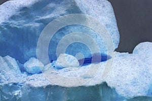 Snowing Blue Iceberg Abstract Close Paradise Bay Skintorp Cove Antarctica