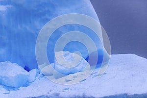 Snowing Blue Iceberg Abstract Close Paradise Bay Skintorp Cove Antarctica