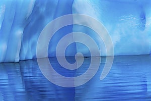 Snowing Floating Blue Iceberg Reflection Paradise Bay Skintorp Cove Antarctica