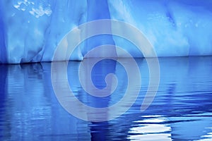 Snowing Floating Blue Iceberg Reflection Paradise Bay Skintorp Cove Antarctica