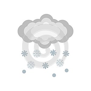 Snowing icon vector sign and symbol isolated on white background