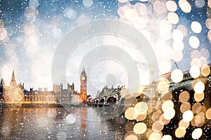 snowing in london - winter in the city
