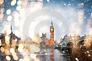 snowing in london - winter in the city