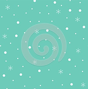 Snowing seamless pattern. Snowfall vector illustration. Winter background.