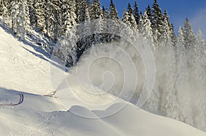 Snowmaking in skipist