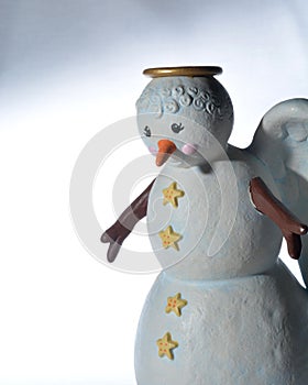Snowman angel figurine