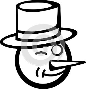 Snowman blinking vector illustration
