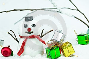 Snowman with Christmas gifts