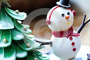 Snowman and Christmas Tree Cake