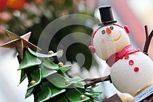Snowman and Christmas Tree Cake