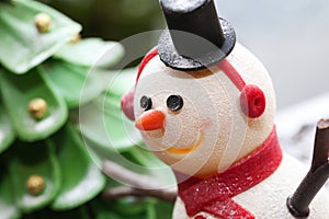 Snowman and Christmas Tree Cake