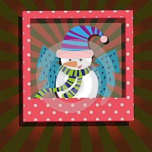 Snowman and Christmas Tree Greeting Card