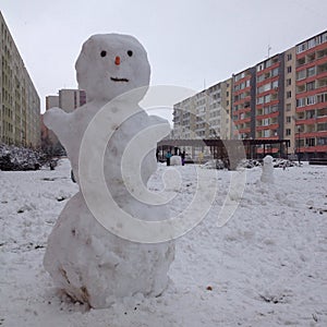 Snowman in the city