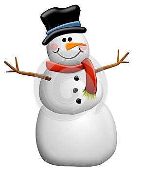 Snowman Clip Art Isolated