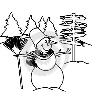 Snowman coloring page