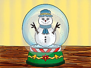 Snowman in a crystal ball - MuÃ±eco de nieve en una  bola de cristal