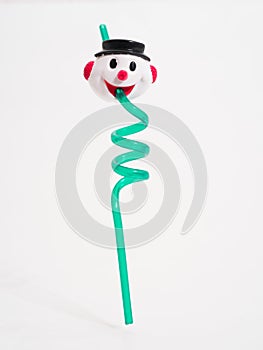 Snowman curly straw
