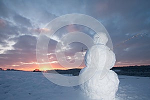 Snowman at Dawn