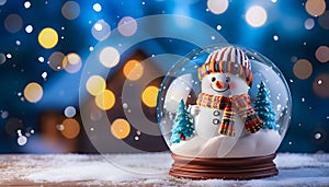 Snowman Doll in Christmas Glass Ball