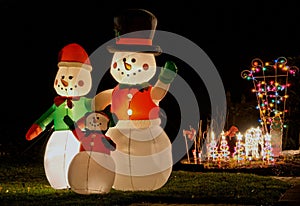 Snowman Family Christmas Decorations