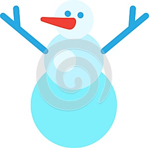 Snowman funny decoration made from snow vector