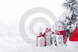 Snowman and gift