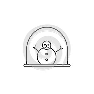 snowman in a glass ball line icon. Element of toys icon for mobile concept and web apps. Thin line snowman in a glass ball line