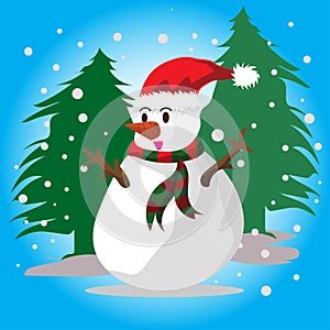 Snowman Happy design Cartoon merry Christmas