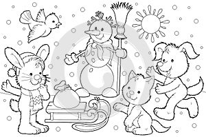 Snowman and his friends