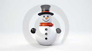 a snowman holding a blank signboard against a white backdrop. an ideal canvas for adding custom messages, whether they